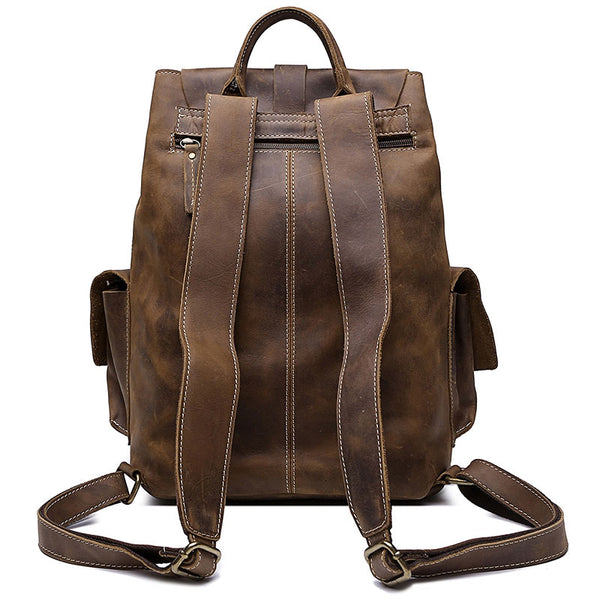 Vintage Leather Mens Cool Backpack Large Travel Bag Hiking Bag for men ...