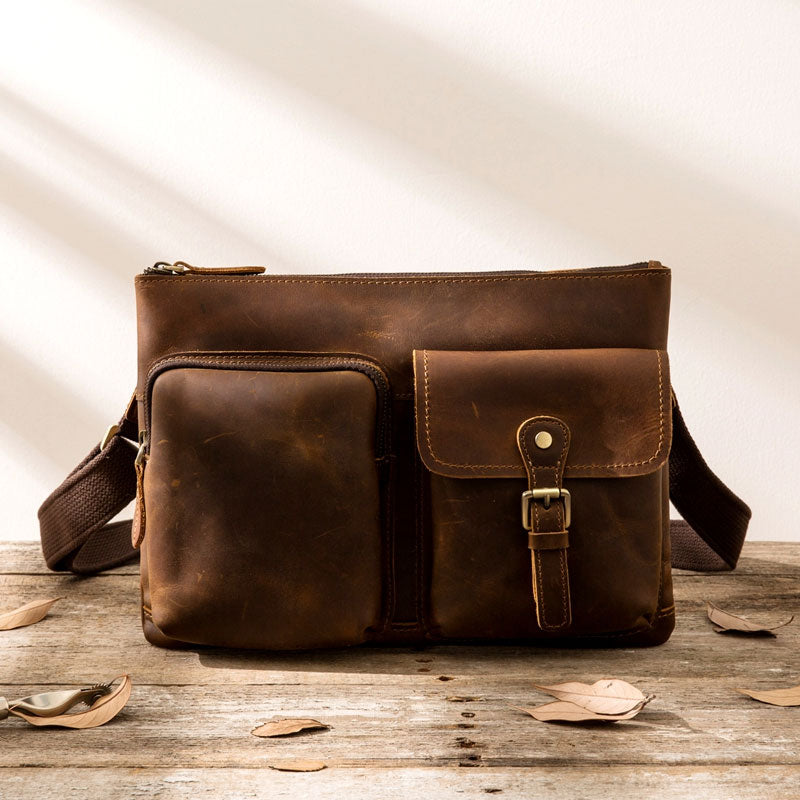 Vintage Leather Mens Cool Messenger Bag Shoulder Bags for Men – iwalletsmen