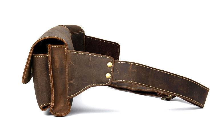 Vintage Leather Mens Fanny Pack Waist Bag Hip Pack Belt Bag Bumbag for ...