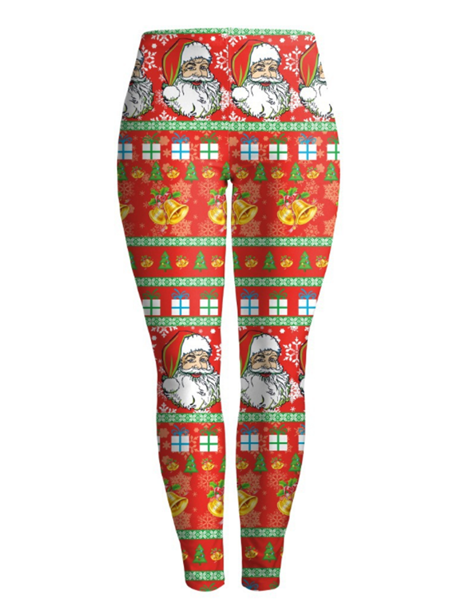 Damen Santa Claus Leggings Weihnachten Hosen – CA Mode