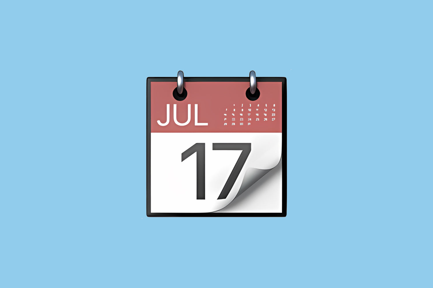 Calendar Emoji on Light Blue Background