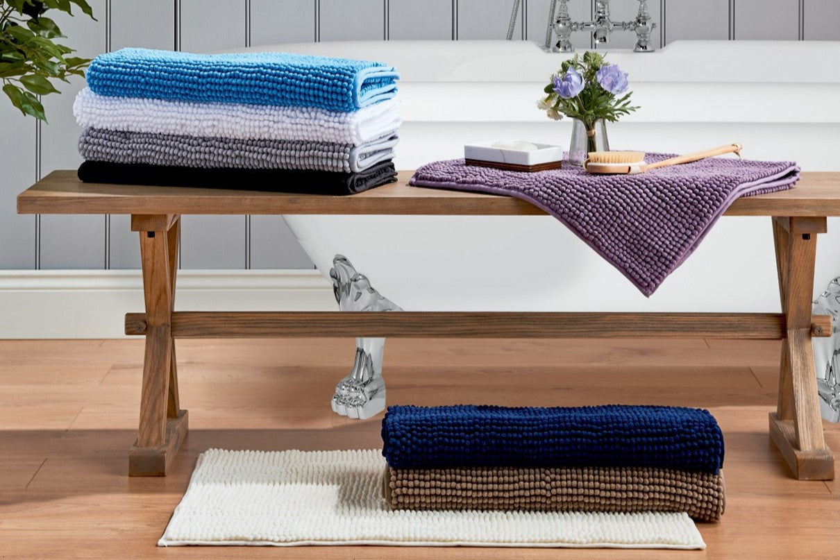 chenille bobble bath mats, super soft