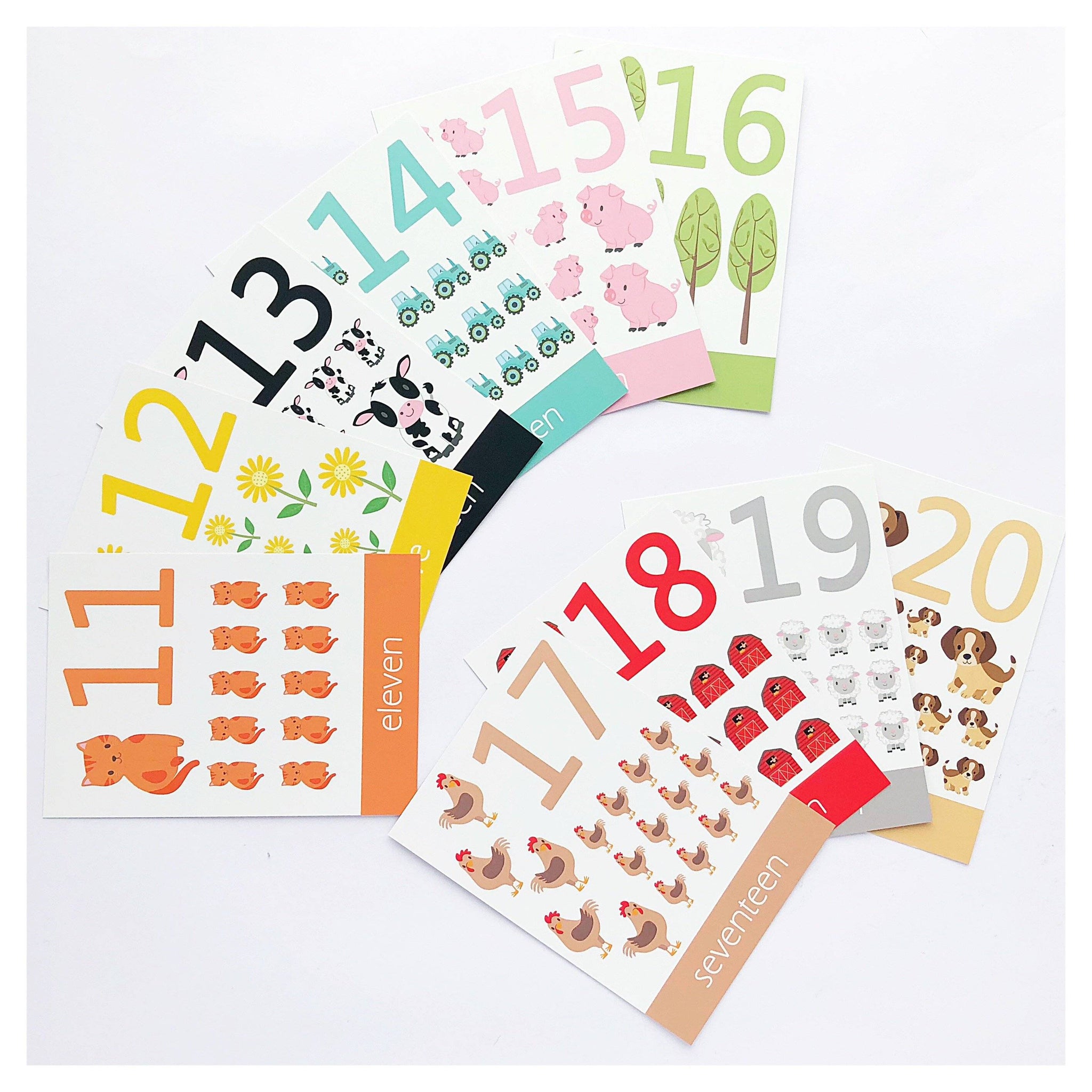 numbers 11 20 flashcards little boo learning
