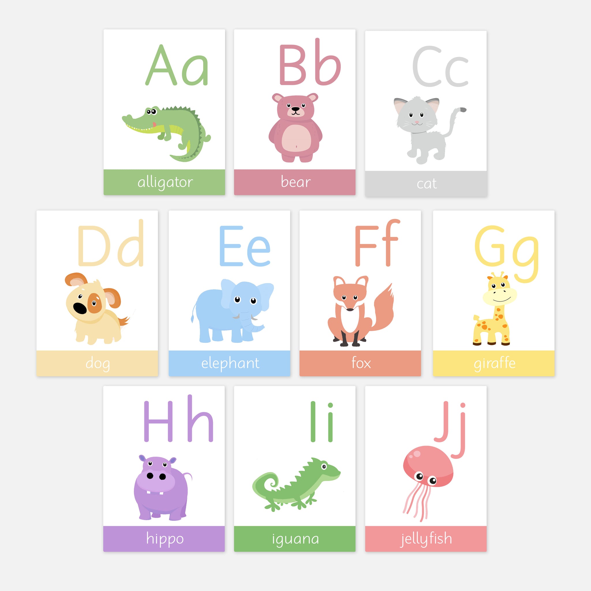 Animal Alphabet Toddler Flashcards Early Years Learning