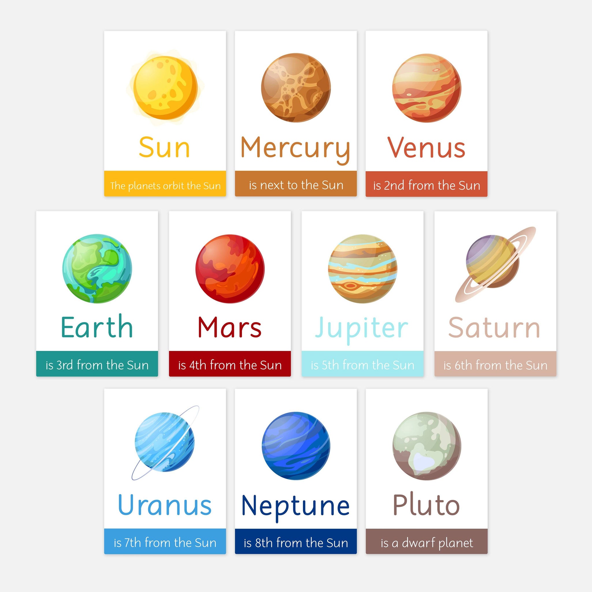 Image of printable planets flashcards