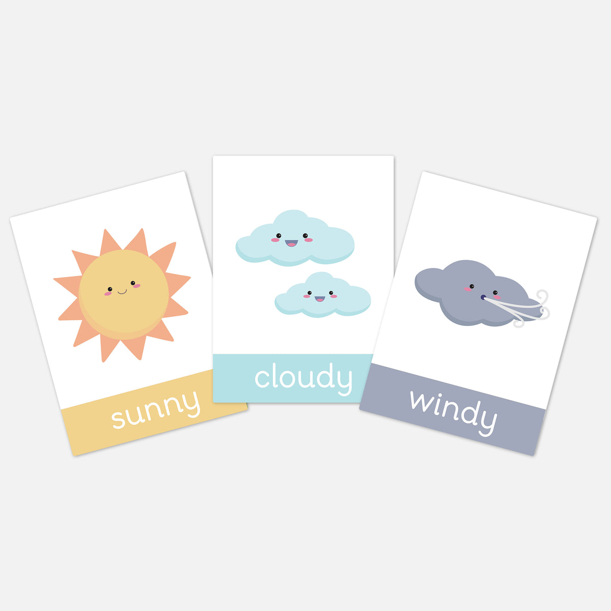 Weather Flashcards | Toddler Flashcards by Little Boo Learning