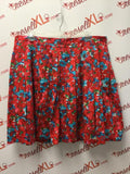 Talbots Size 22P Red & Blue Floral Cotton Blend Skirt