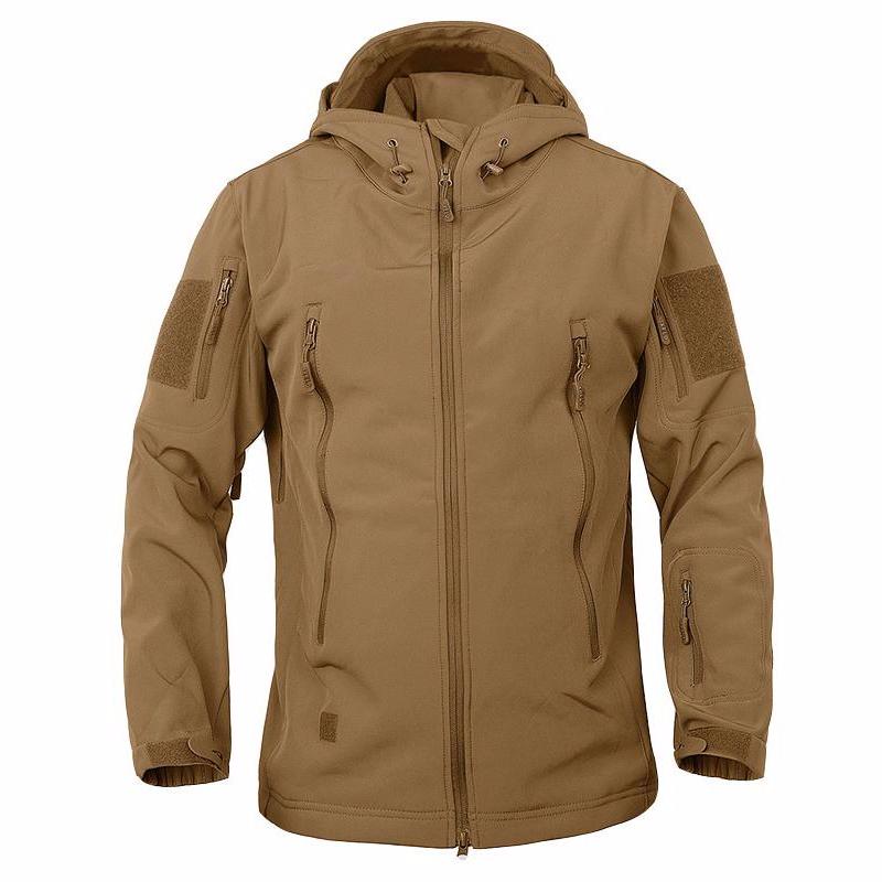 Stalker Soft Shell Waterproof & Windproof Fleece Hooded Jacket - Coyot ...