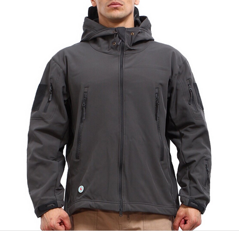 Stalker Soft Shell Waterproof & Windproof Fleece Hooded Jacket - Grey ...