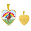 American Paint Horse Print Heart Pendant Luxury Necklace-Free Shipping