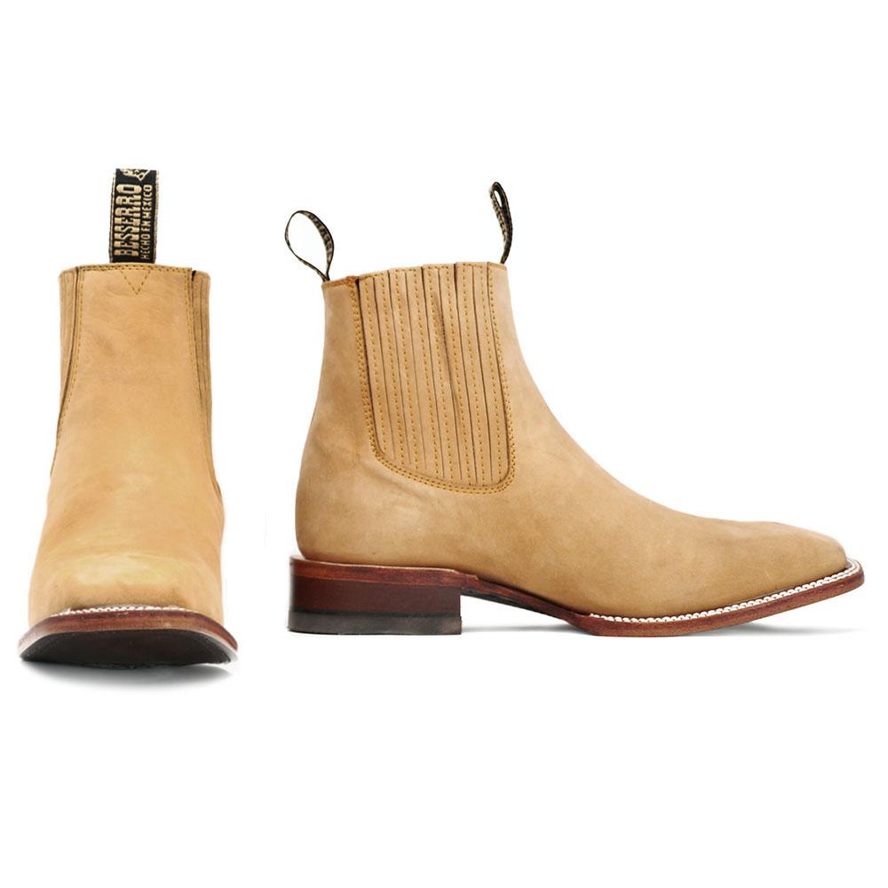 Men's Suede Square Toe Ankle Boots Sand 