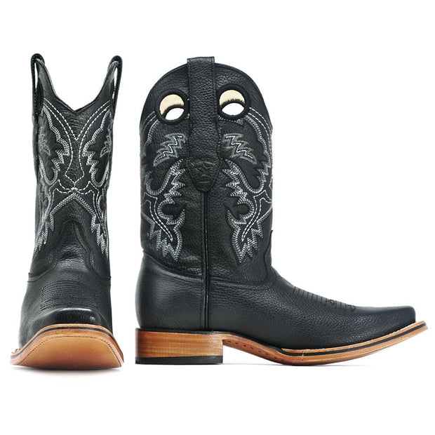 mens square toe black cowboy boots