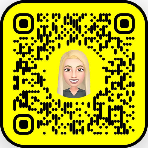 Constant Baubling Snapchat QR Code in black on yellow background with bitmoji in center