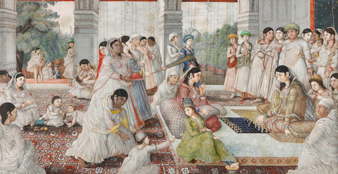 A Mughal court dressed in Chikankari fabrics. Credit: Sundari Silks