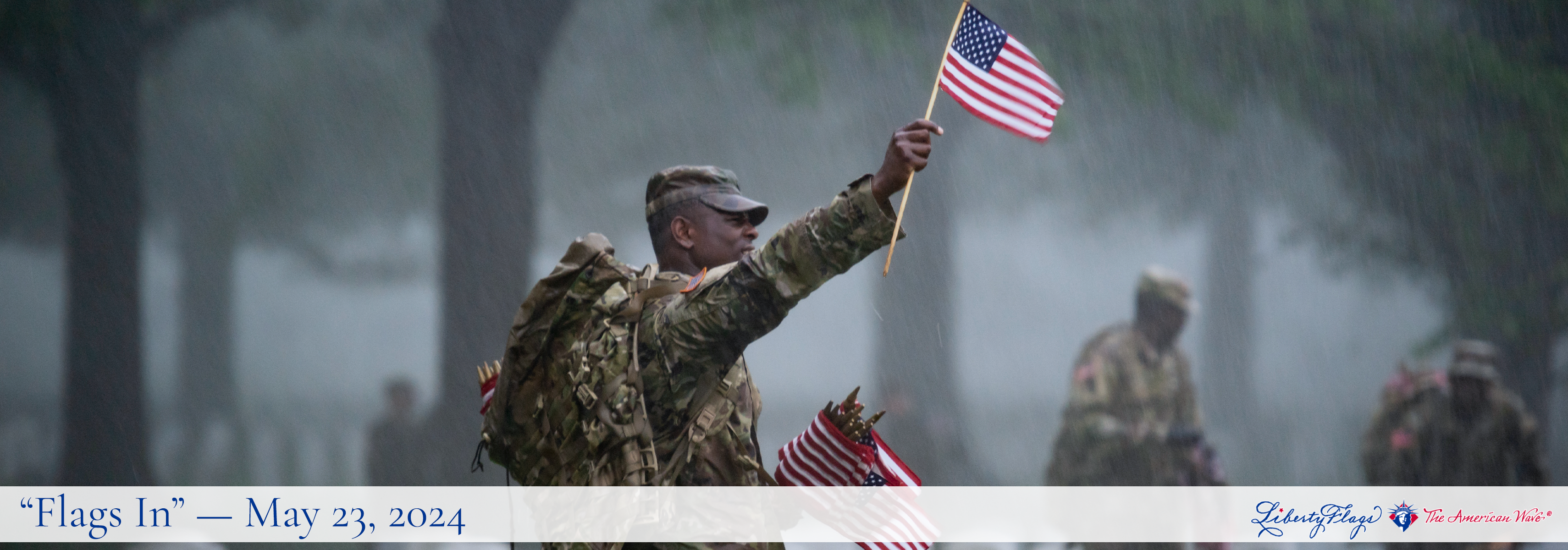 Flags In, a Memorial Day tradition, with LIBERTY FLAGS, The American Wave®