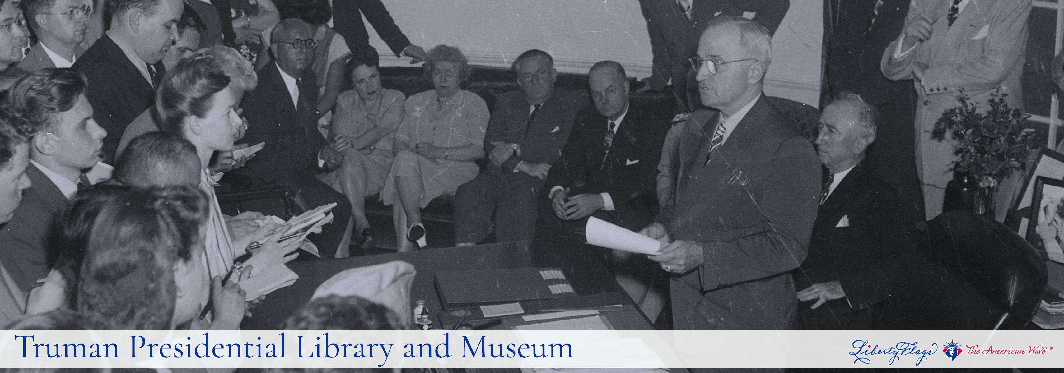 “Truman Presidential Library and Museum, with LIBERTY FLAGS, The American Wave®