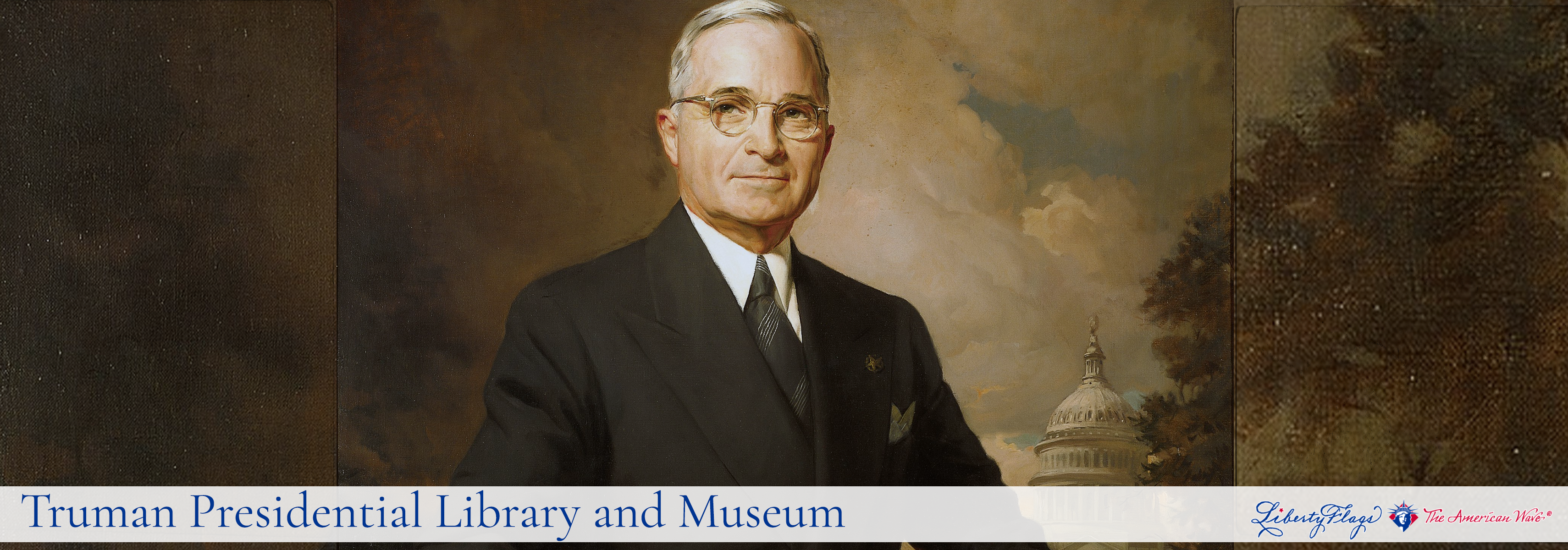 “Truman Presidential Library and Museum, with LIBERTY FLAGS, The American Wave®