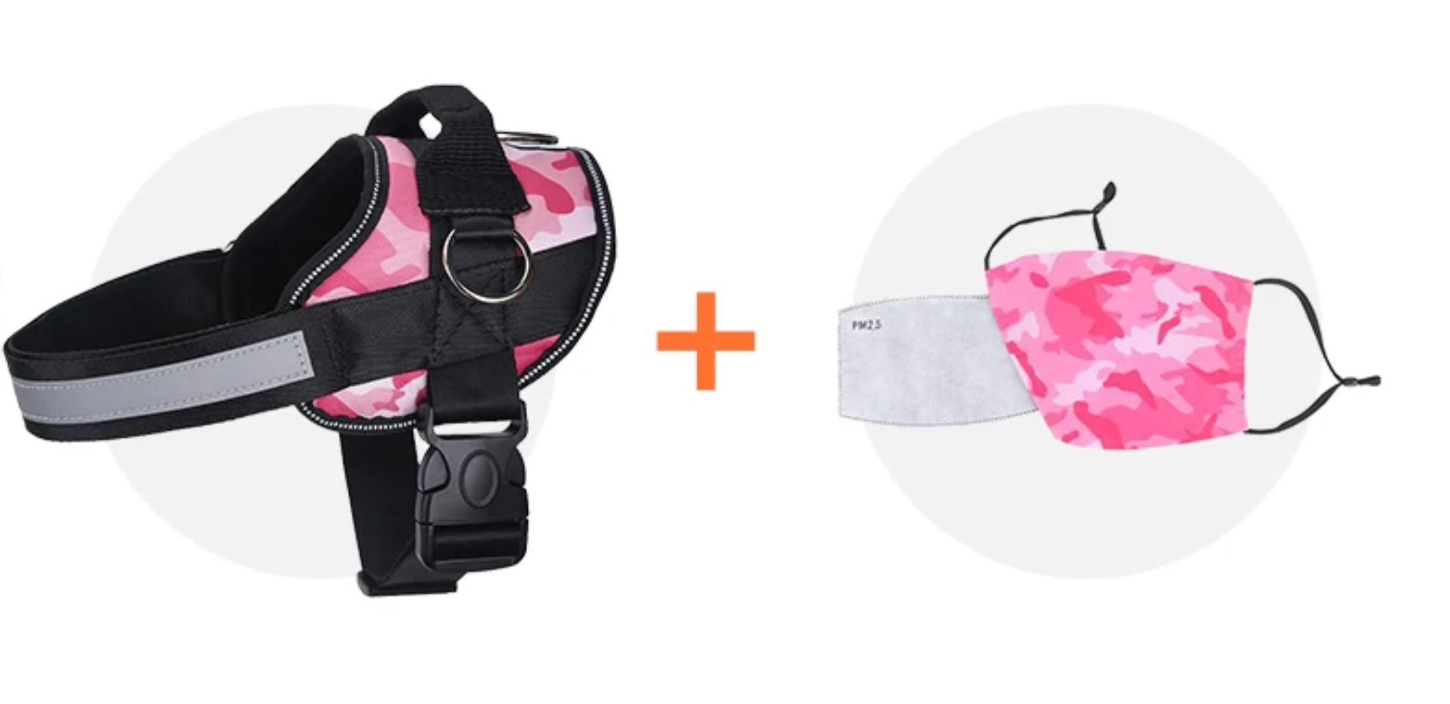 Pink Camo matching Joyride Harness and mask design