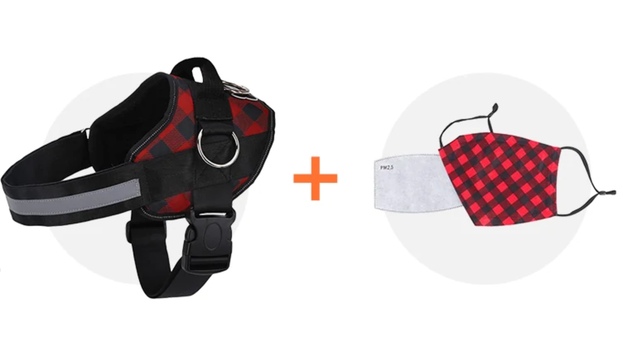 Red Plaid matching Joyride Harness and mask