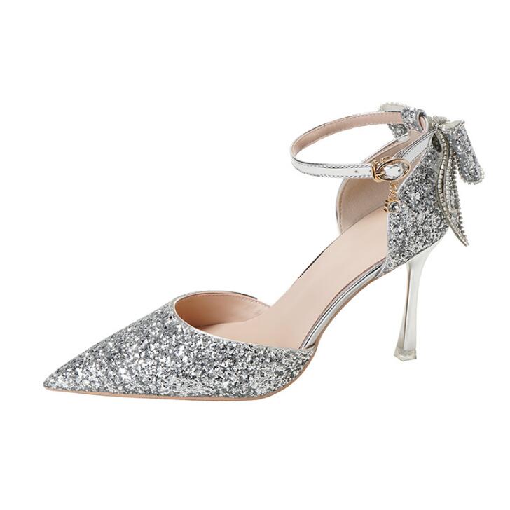 Petite Feet Glitter Ankle Strap Heels GS325 - AstarShoes