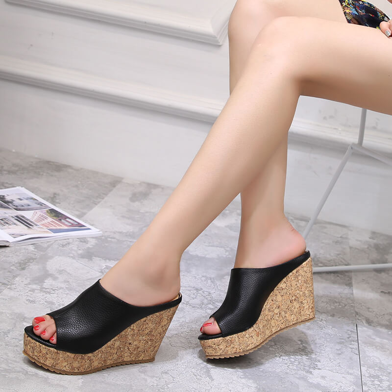 wedge peep toe shoes