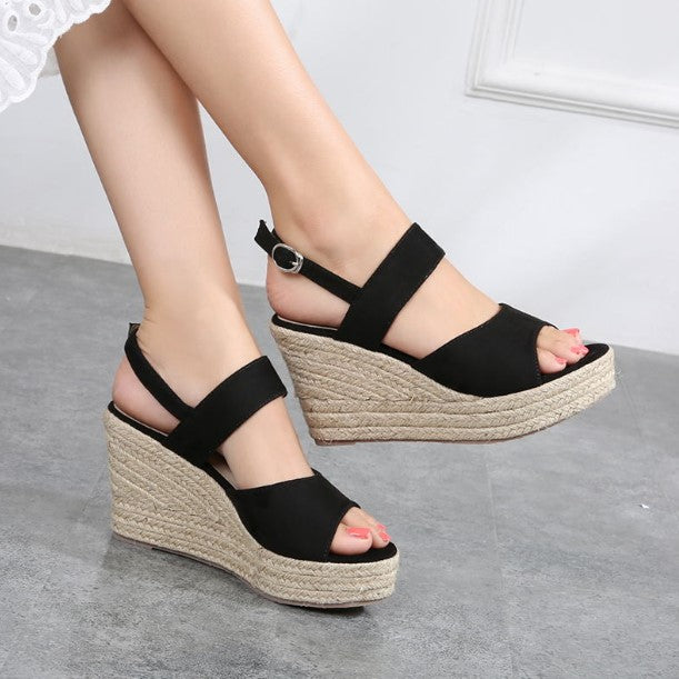 Small Feet Ladies Summer Peep Wedge Sandals SS118 - AstarShoes