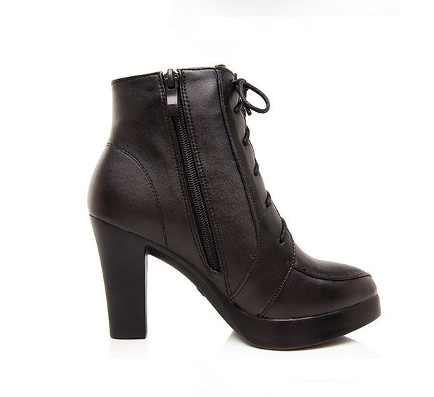 Women's Small Size Platform Chunky Heel 