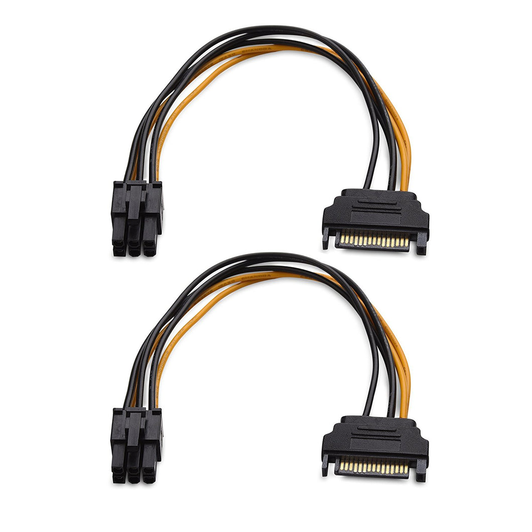 (2-Pack) 6 Pin PCIe to SATA Power Cable - 6 Inches – Bitcoin Merch