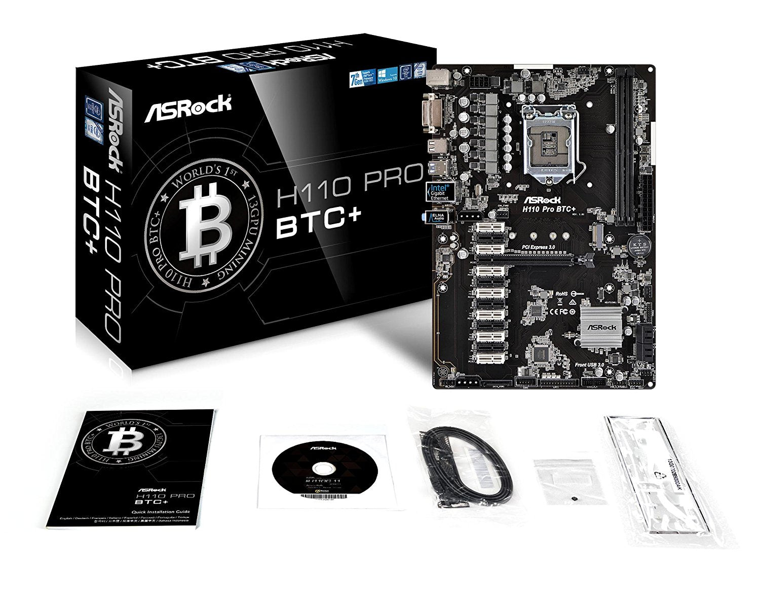 ASRock H110 Pro BTC+ 13GPU Mining 