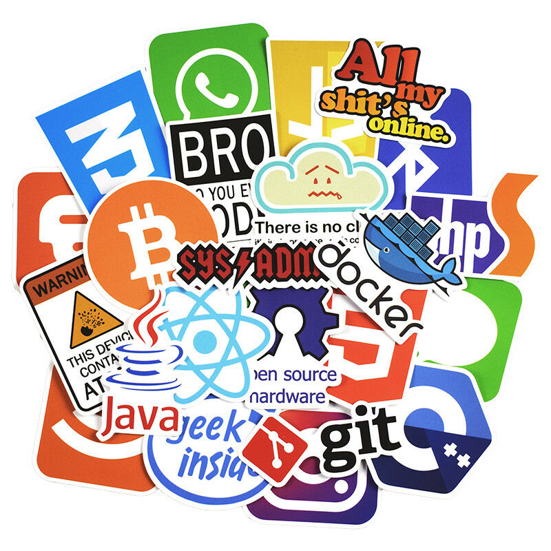 50 Pcs Cool Stickers Internet  Bitcoin Programming Language 