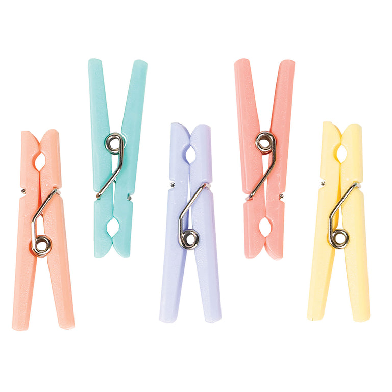 Baby Shower Clothespins Favors Multi-Coloured 24pk