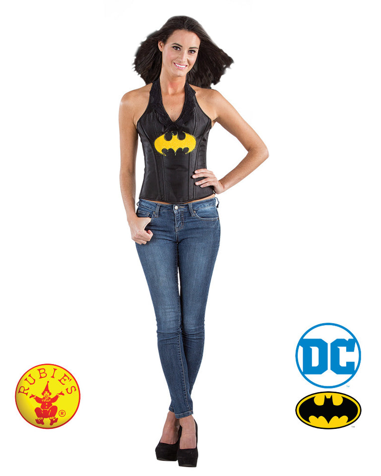 Womens Costume Batgirl Leather Look Corset