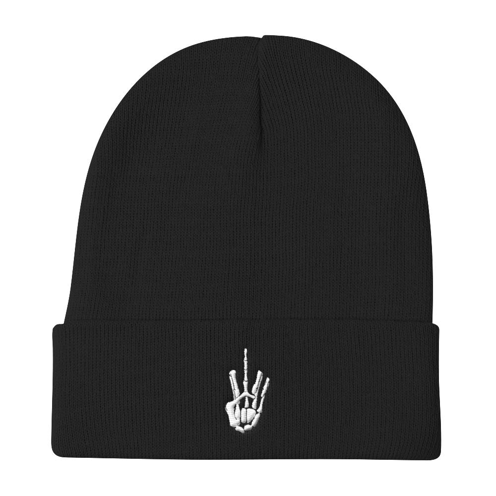 skull middle finger hat