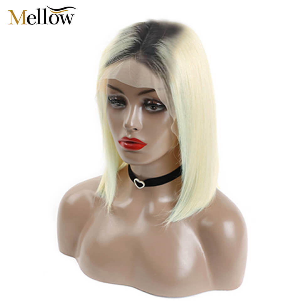 bob wigs straight hair 1b 613 color