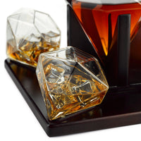 Diamond Whiskey and Wine Decanter, Great Gift! 750ml With 4