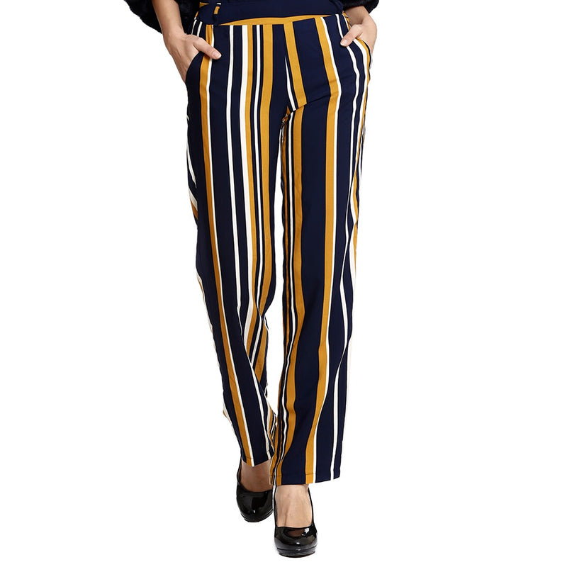 navy striped pants