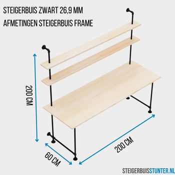 Bouwtekening doe-het-zelf bureau steigerbuis