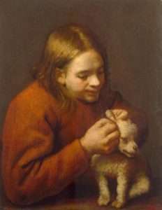 Pedro Nuñez de Villavicencio (1644–1700) "Boy Looking for Fleas on a Dog"