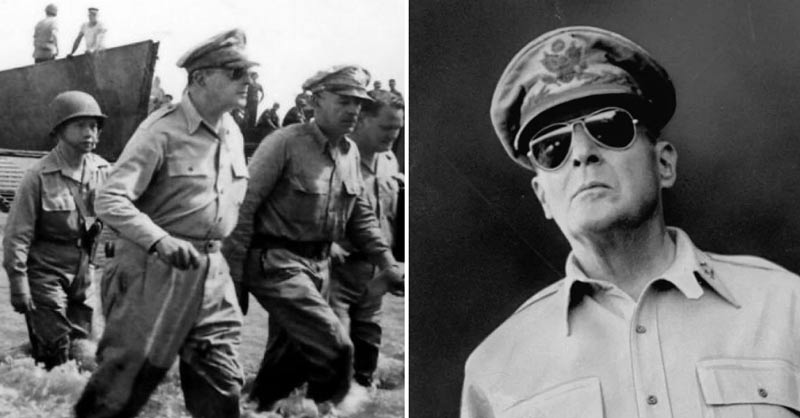 General Douglas MacArthur wearing Aviator Glasses returning to Philippines