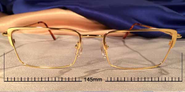 Gold Metal Rectangular Extra Wide Eye Frames
