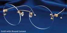 Signature Rimless Gold and Silver Metal Eyeglasses