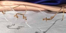 Tuxedo Cables Gold and Silver Metal Rimless Eyewear