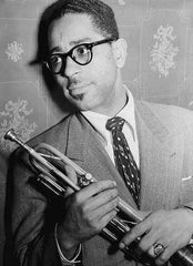 Dizzy Gillespie wearing Bebops style glasses