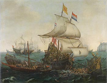 Durch naval battle painting