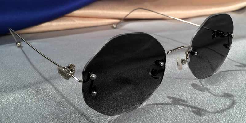 Signature Rimless Silver Metal Sunglasses Frames