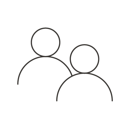 Two figures outline icon