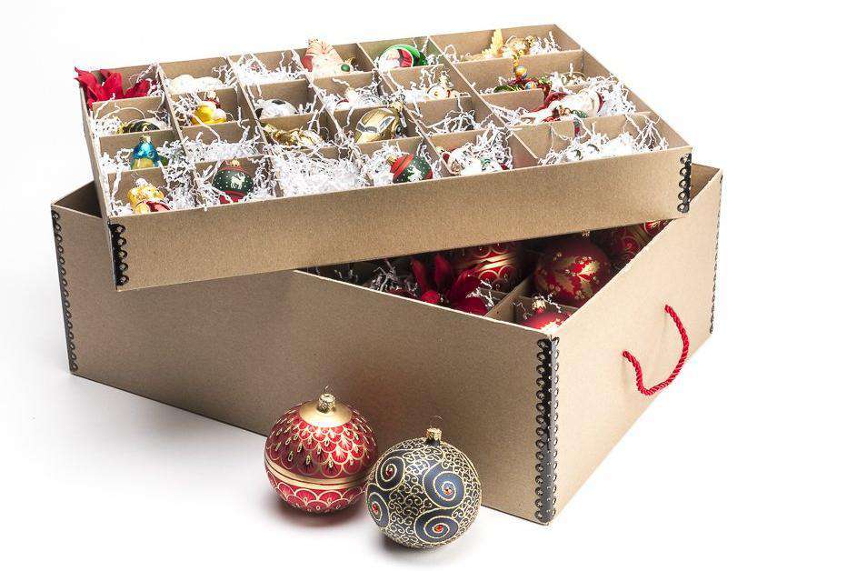 31L Christmas Ornament Box With Cardboard Dividers — Ezy Storage