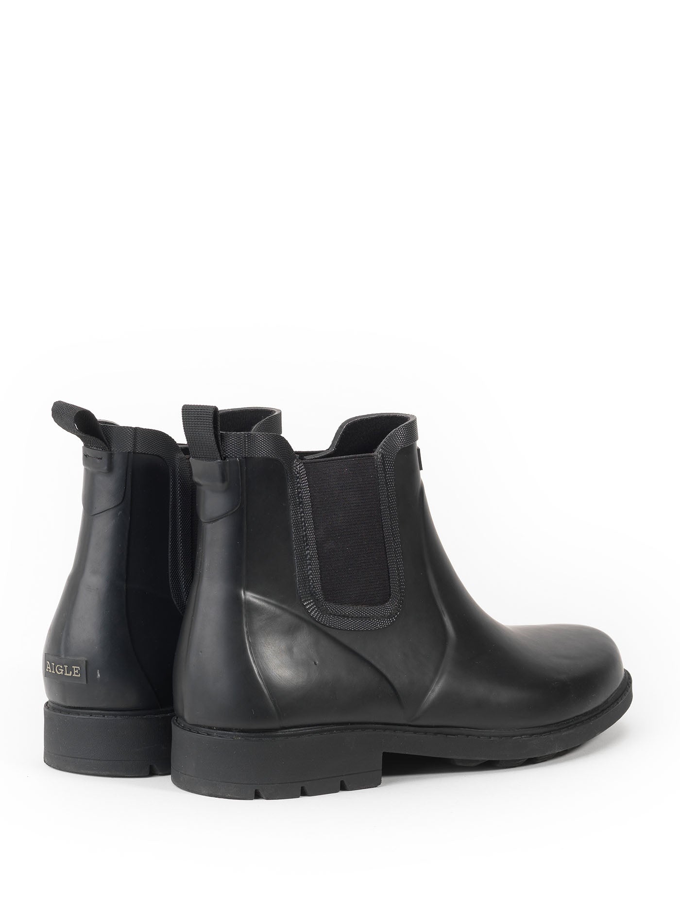 black rubber chelsea boots