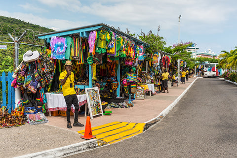 Jamaica roadside stand selling soursop