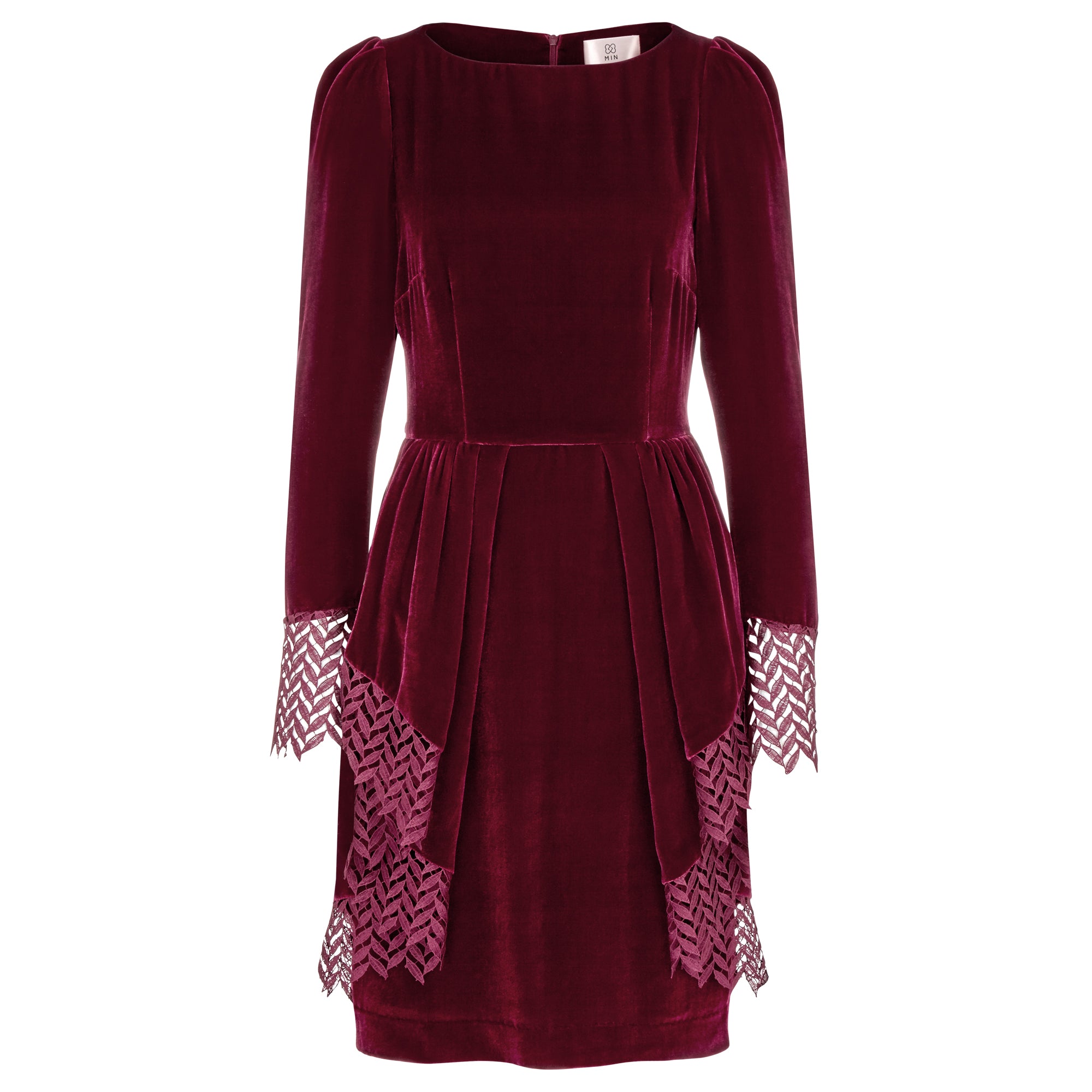 Velvet Dress „Rose“ in garnet red – MIN FASHION